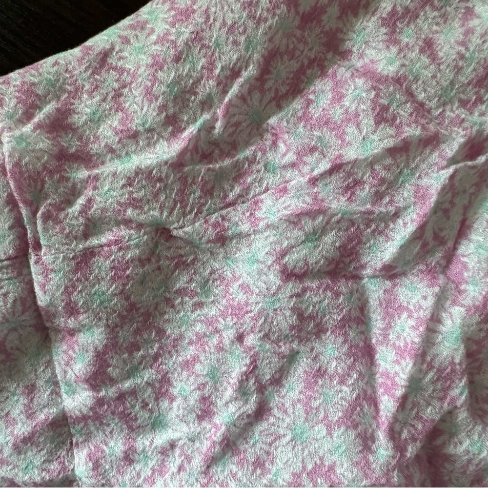 Floral Pink and Green Mini Dress